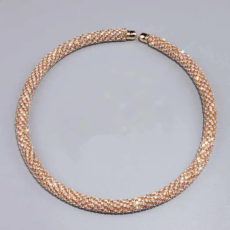 Luxury Crystal Rhinestone Collar Choker Necklace 2025
