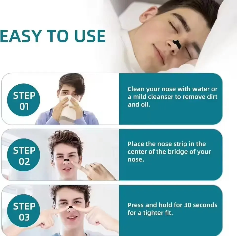Black Nose Strips – Extra Strength Anti-Snoring Nasal Strips for Adults & Kids