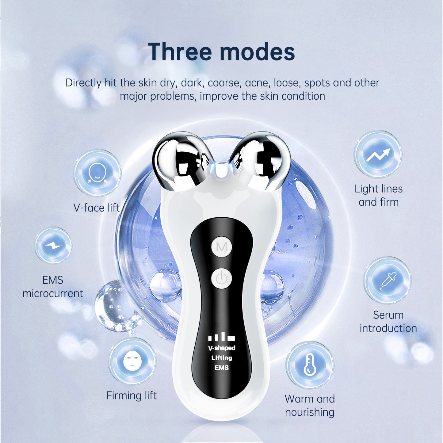 EMS Roller Face Massager — V-Face Lifting & Firming Device