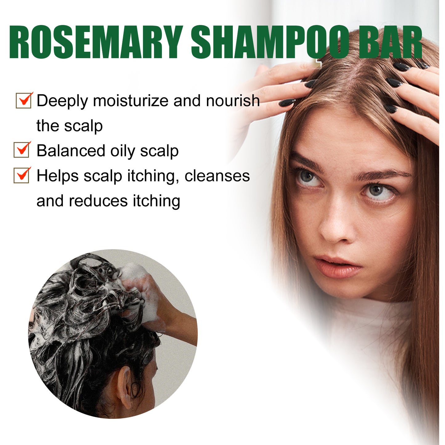 Rosemary Hair Growth Shampoo Bar — Natural Scalp Cleanser