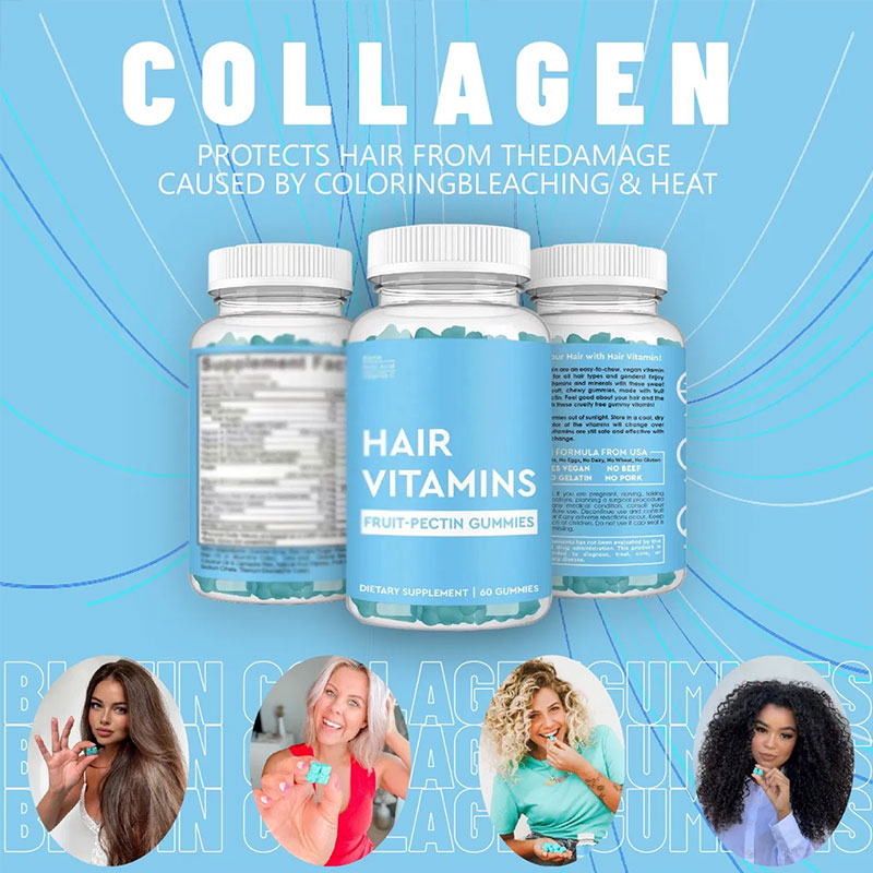 Biotin Hair Growth Gummies — 60 Capsules with Collagen & Vitamins