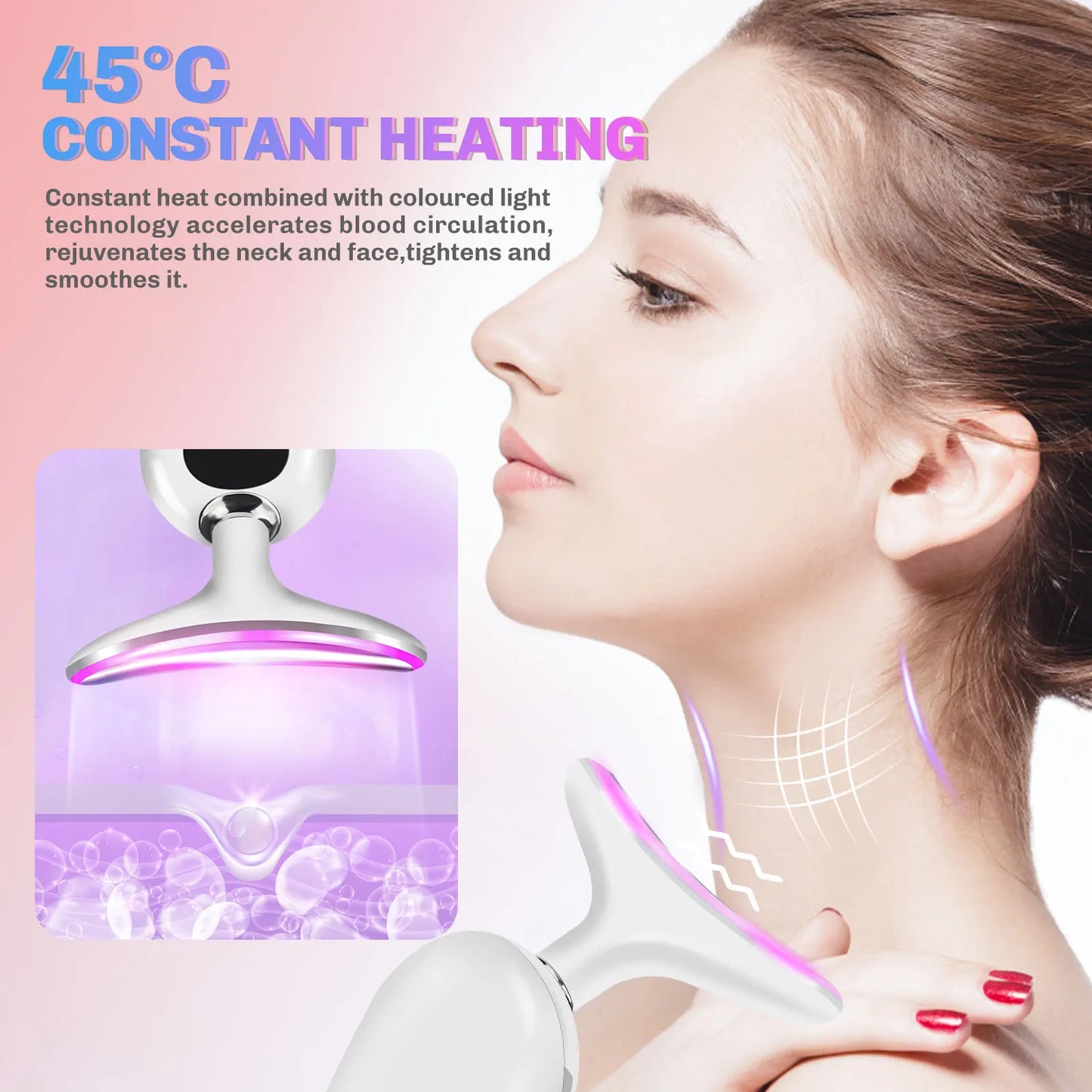 EMS Neck & Face Beauty Device — LED Lifting Massager