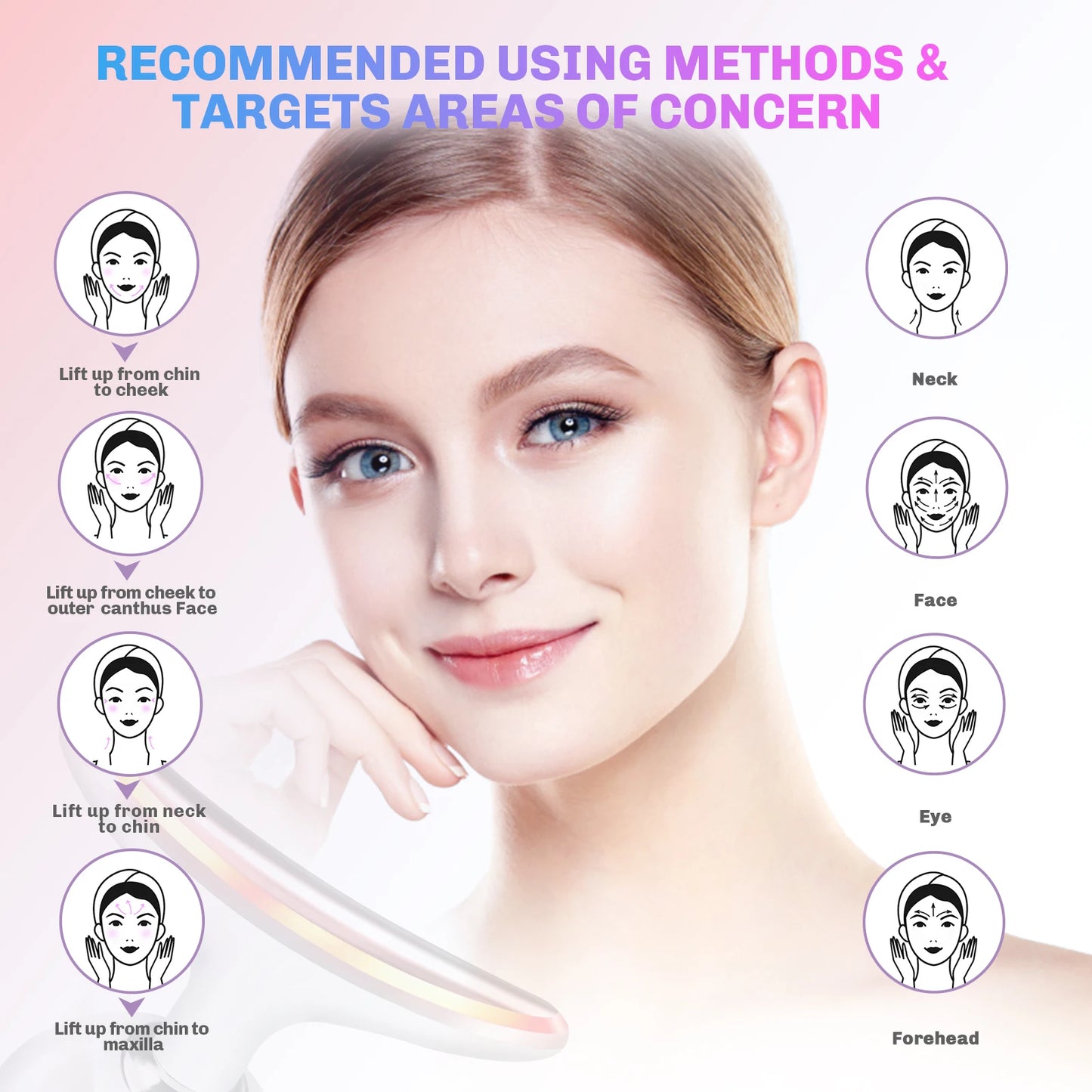 EMS Neck & Face Beauty Device — LED Lifting Massager