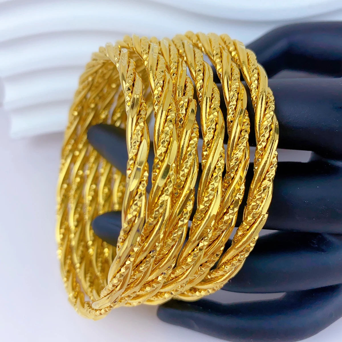 24K Gold Plated Luxury Designer Bangle for Women – Dubai African Style