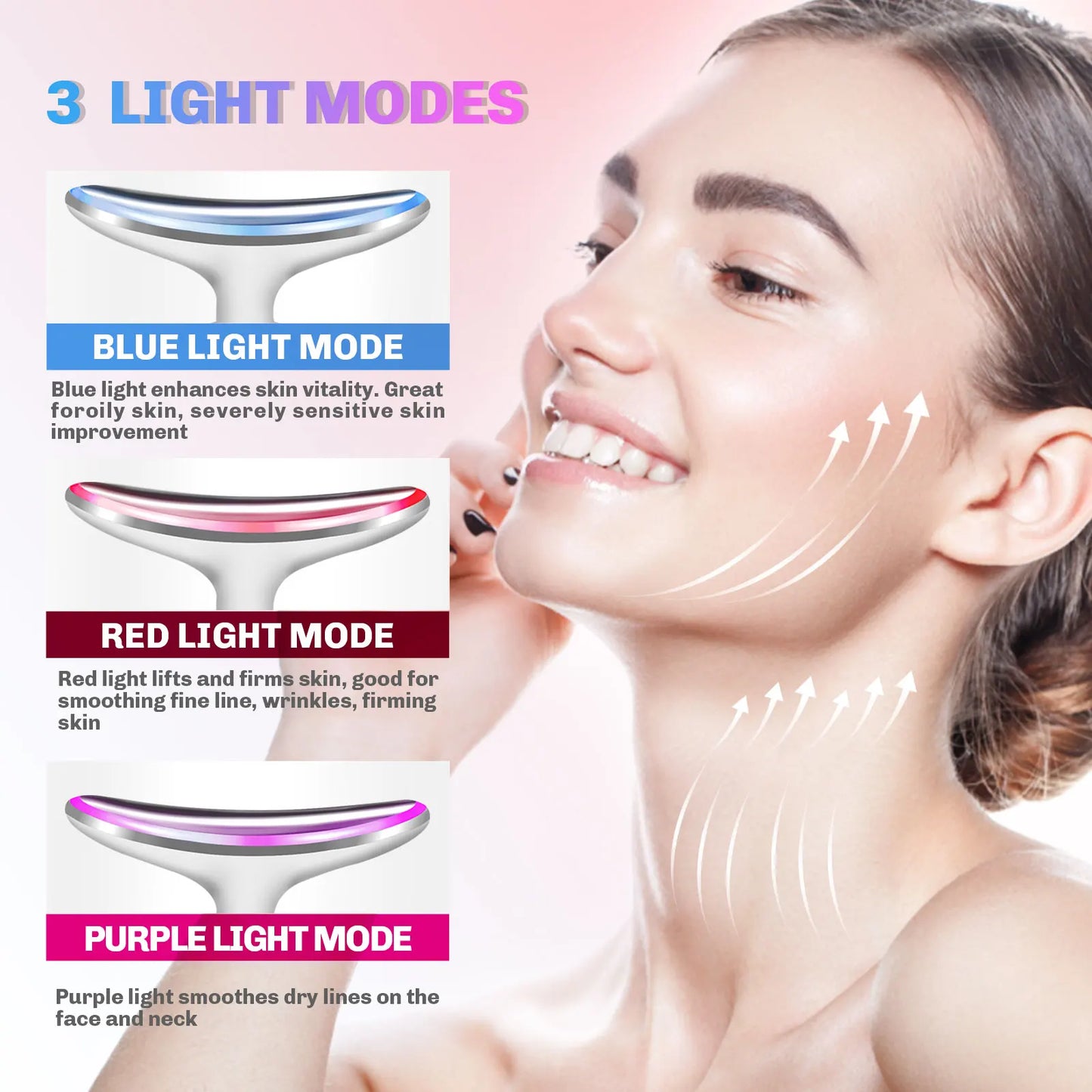 EMS Neck & Face Beauty Device — LED Lifting Massager