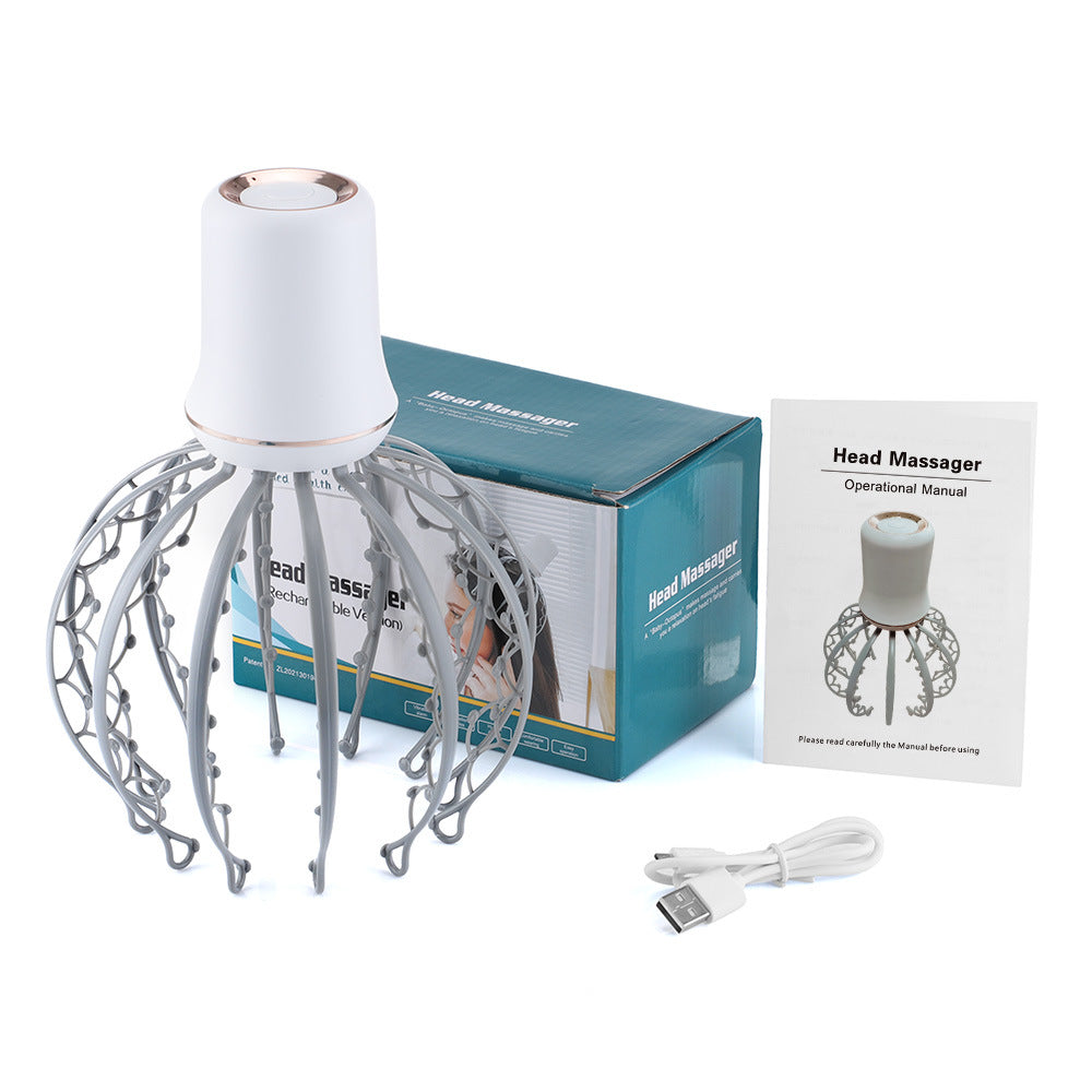 Multi Claw Electric Scalp Massager — 12-Arm Kneading Head Massager