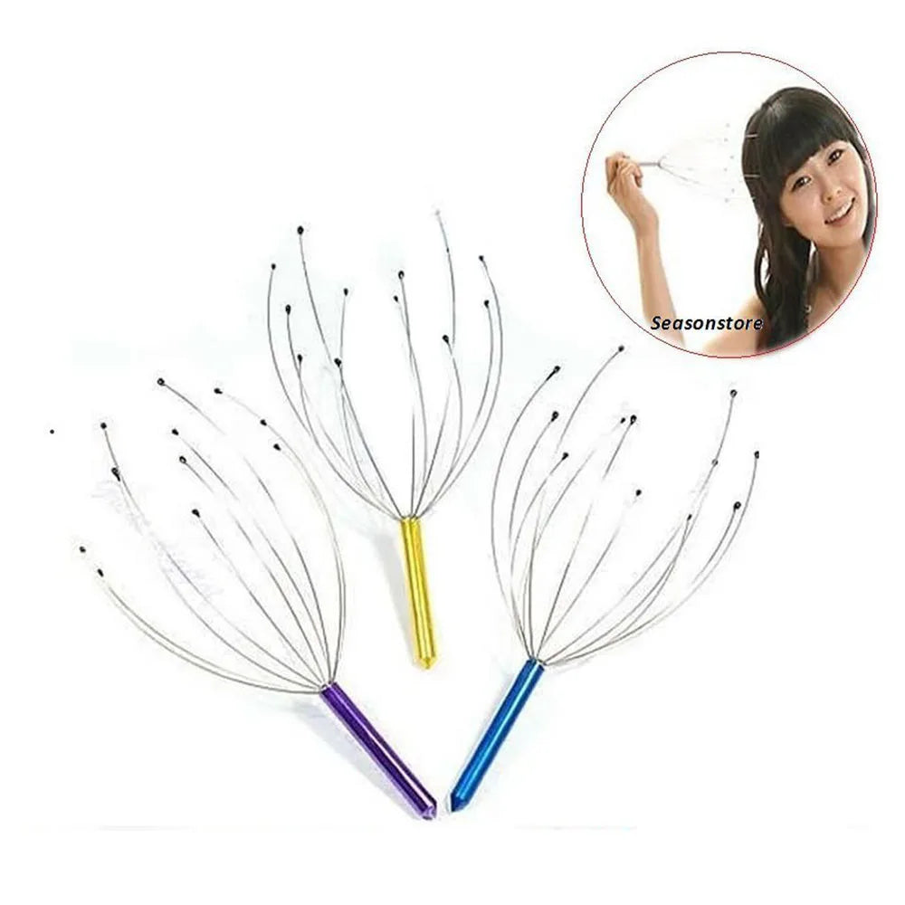Handheld Head Massager – Scalp Scratcher with Steel Ball Tips