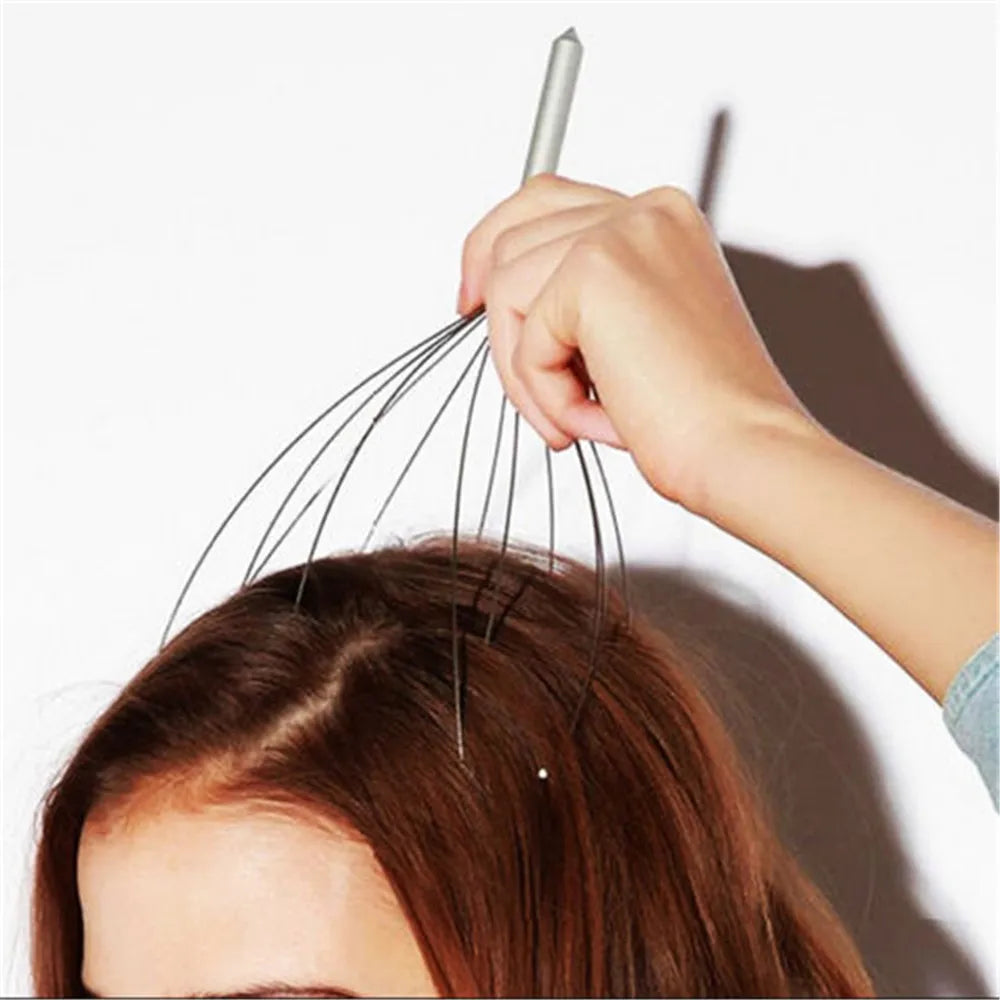 Handheld Head Massager – Scalp Scratcher with Steel Ball Tips