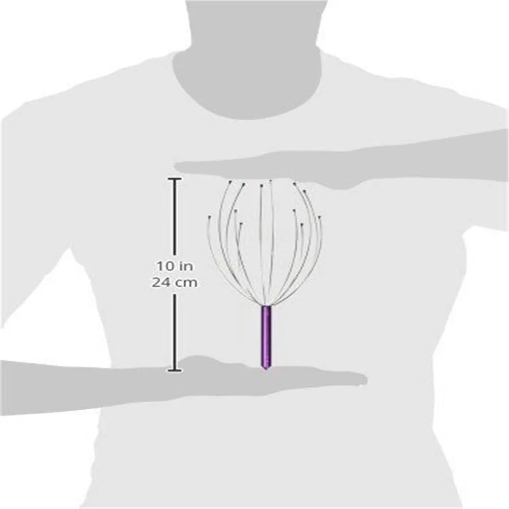 Handheld Head Massager – Scalp Scratcher with Steel Ball Tips