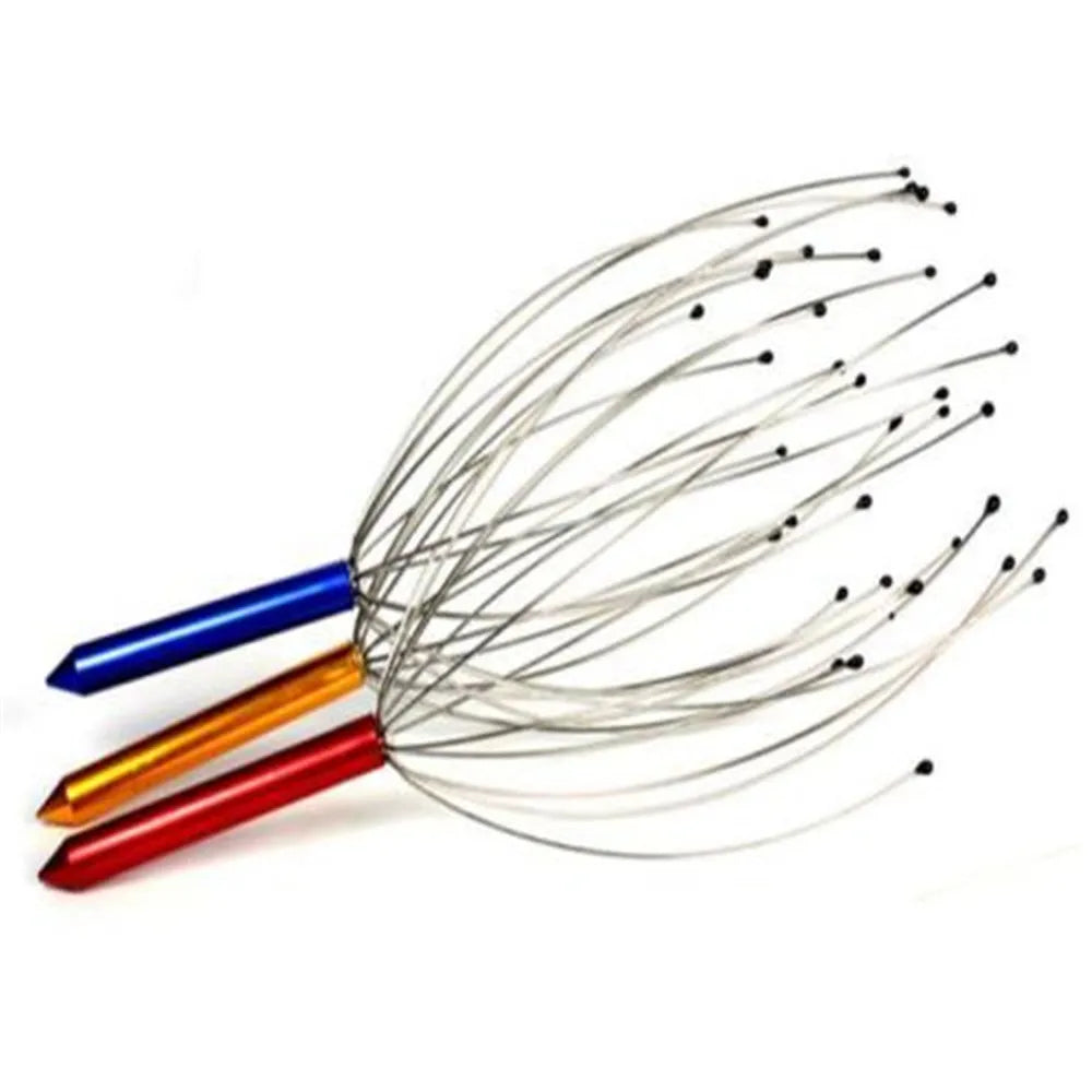 Handheld Head Massager – Scalp Scratcher with Steel Ball Tips