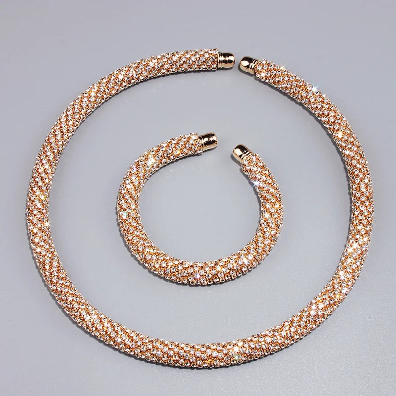 Luxury Crystal Rhinestone Collar Choker Necklace 2025