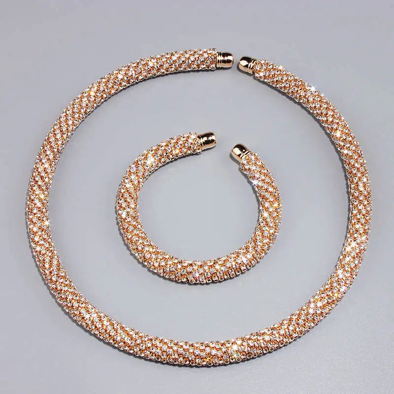Luxury Crystal Rhinestone Collar Choker Necklace 2025