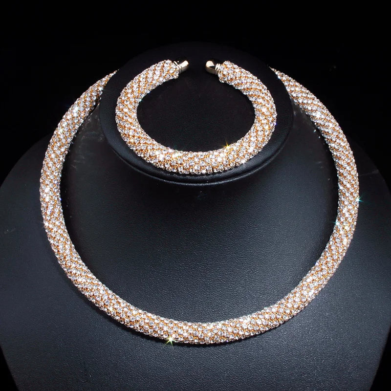 Luxury Crystal Rhinestone Collar Choker Necklace 2025