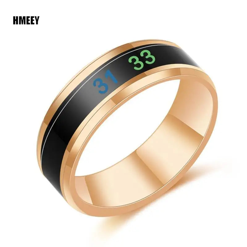 HMEEY Smart Couples Ring – Body Temperature Color Change, Waterproof Stainless Steel