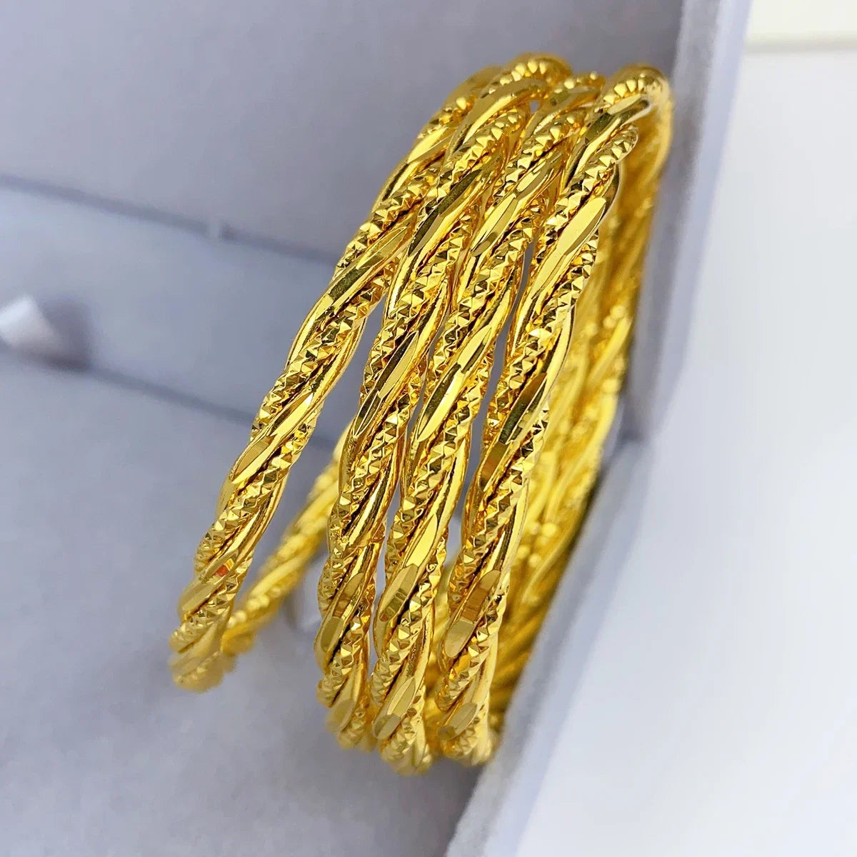 24K Gold Plated Luxury Designer Bangle for Women – Dubai African Style
