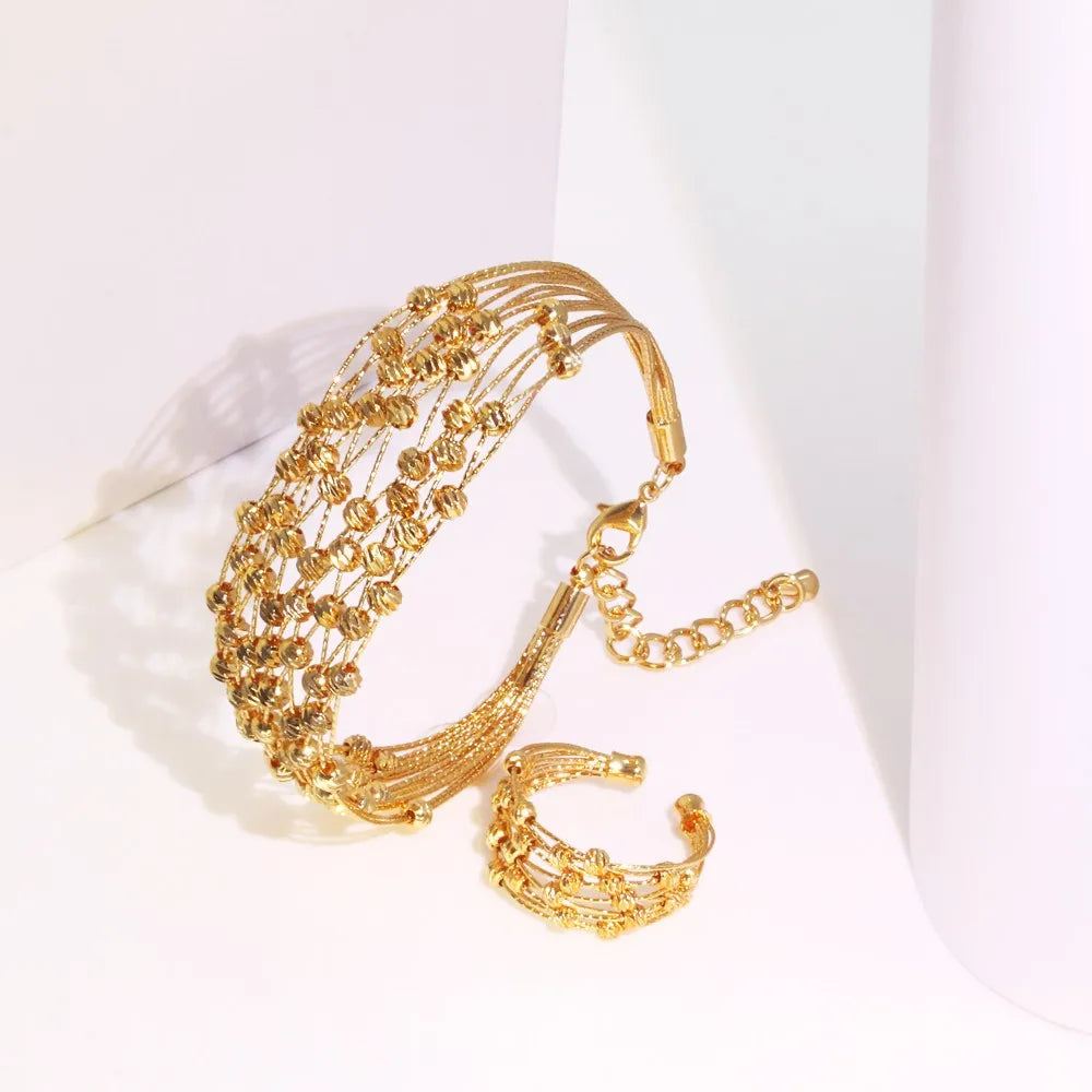 Handmade 18K Gold Plated Beads Jewelry Set for Women