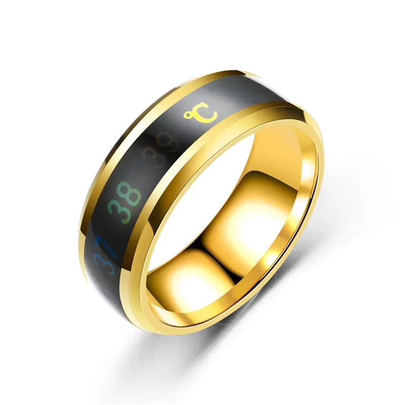 Smart Temperature Ring for Couples – Mood Sensitive Stainless Steel, Gift for Her & Him