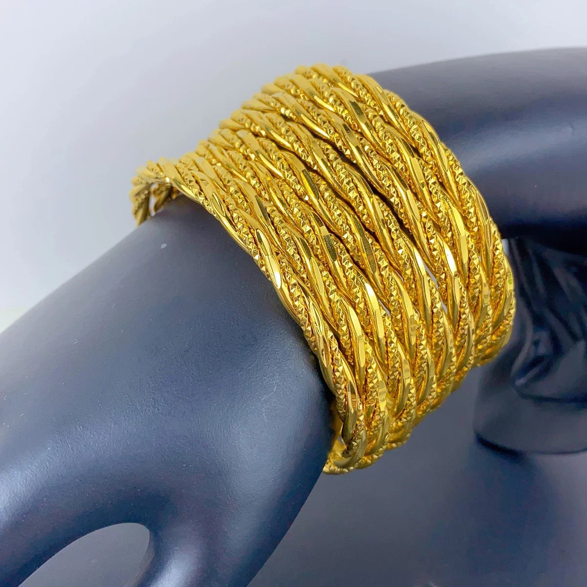 24K Gold Plated Luxury Designer Bangle for Women – Dubai African Style