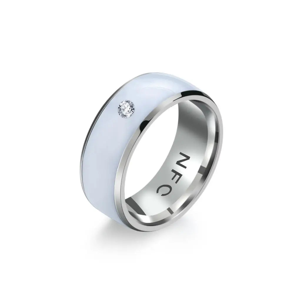 NFC Smart Ring for Women – Rhinestone Fashion Ring, Waterproof, Android Compatible