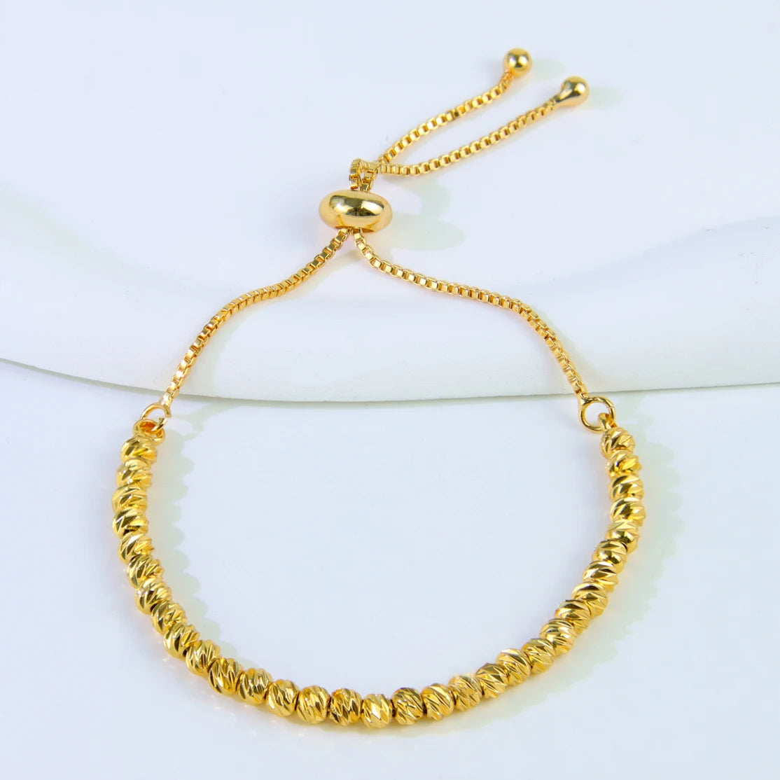 21K Gold Plated Multi-Layer Bead Bangle Set for Women – Dubai Style