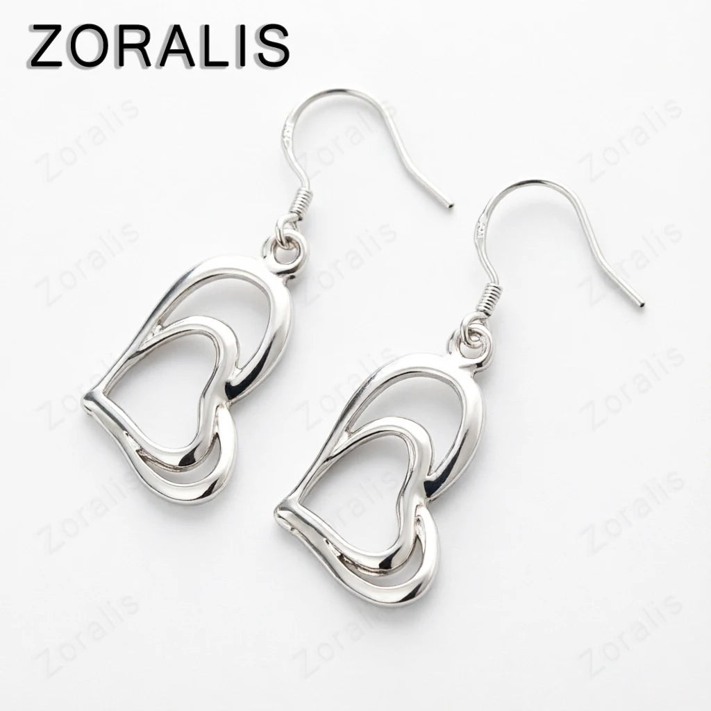 18K Gold Plated Heart Drop Earrings for Women – Elegant Valentine Wedding Gift