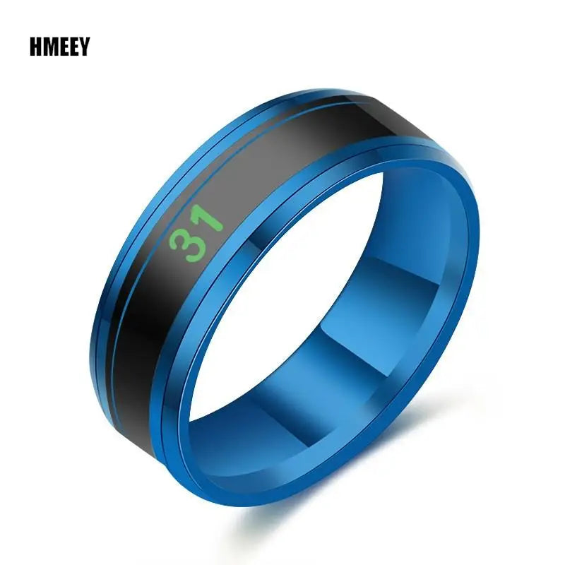 HMEEY Smart Couples Ring – Body Temperature Color Change, Waterproof Stainless Steel