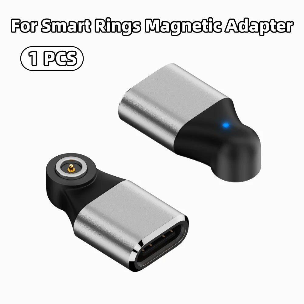 Magnetic Type-C Smart Ring Charging Adapter – USB-C Flat Round Connector