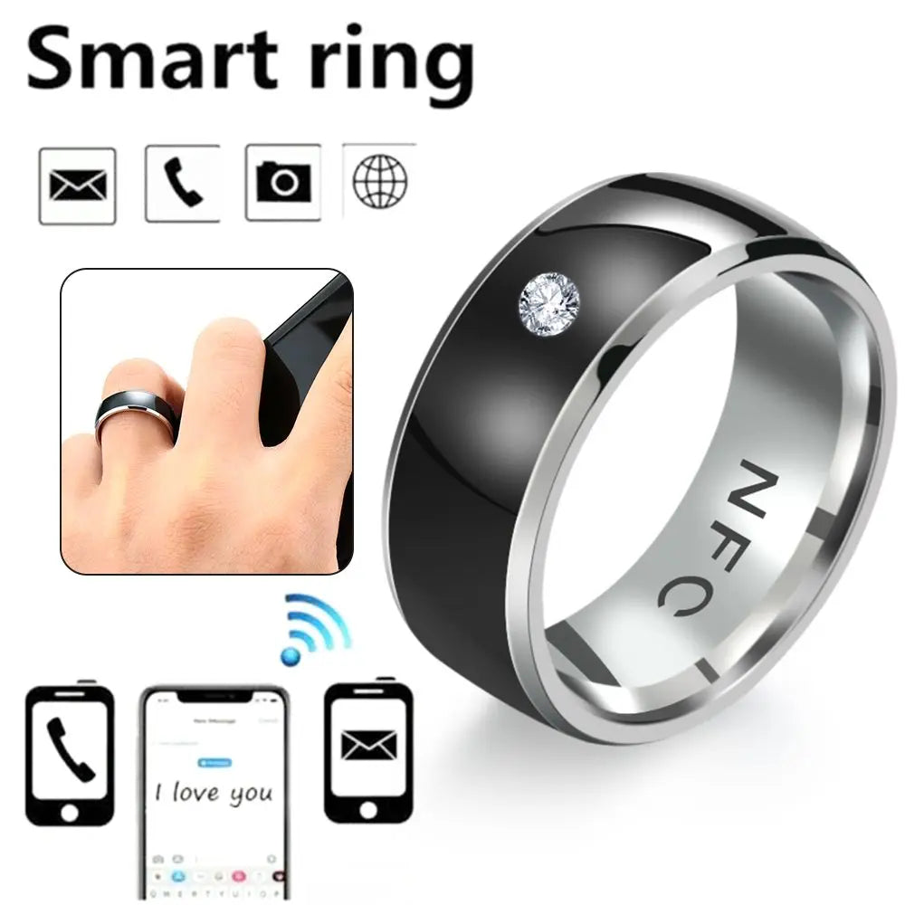 NFC Smart Ring for Women – Rhinestone Fashion Ring, Waterproof, Android Compatible