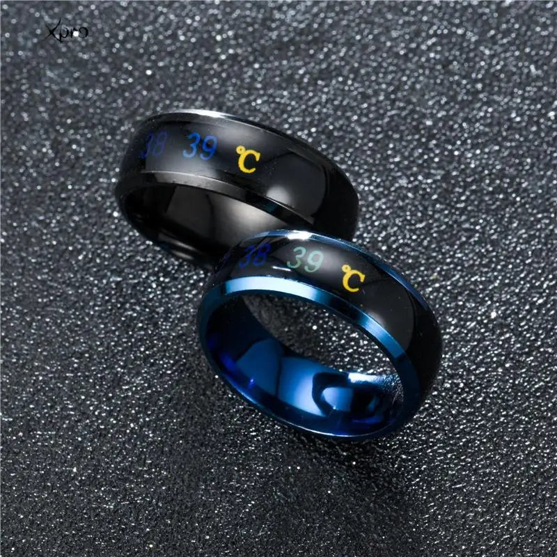 Smart Couples Mood Ring – Temperature Color Change, Stainless Steel, Classic Style