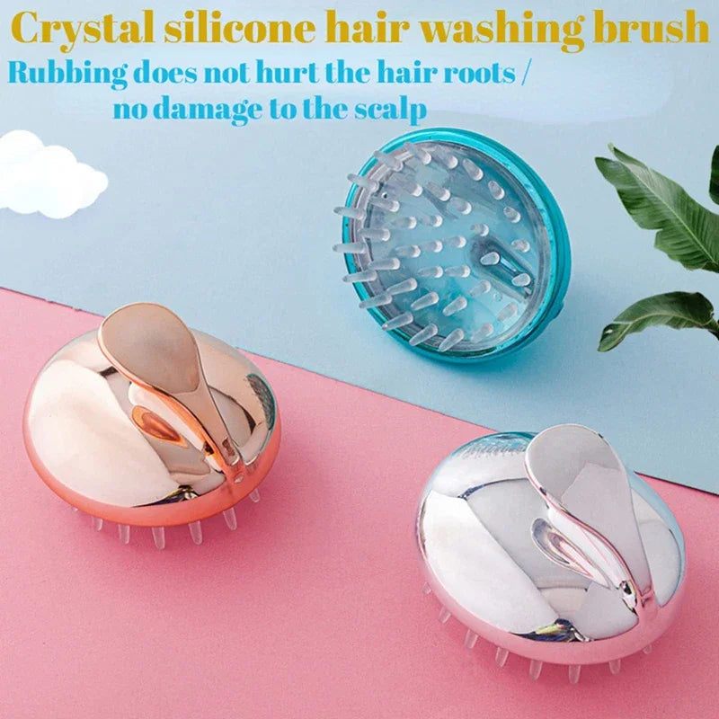 Scalp Massager Shampoo Brush – Silicone Soft Teeth Hair Washing Brush