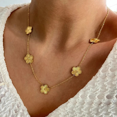 18K Gold Plated Double Sided Chain Necklace for Women