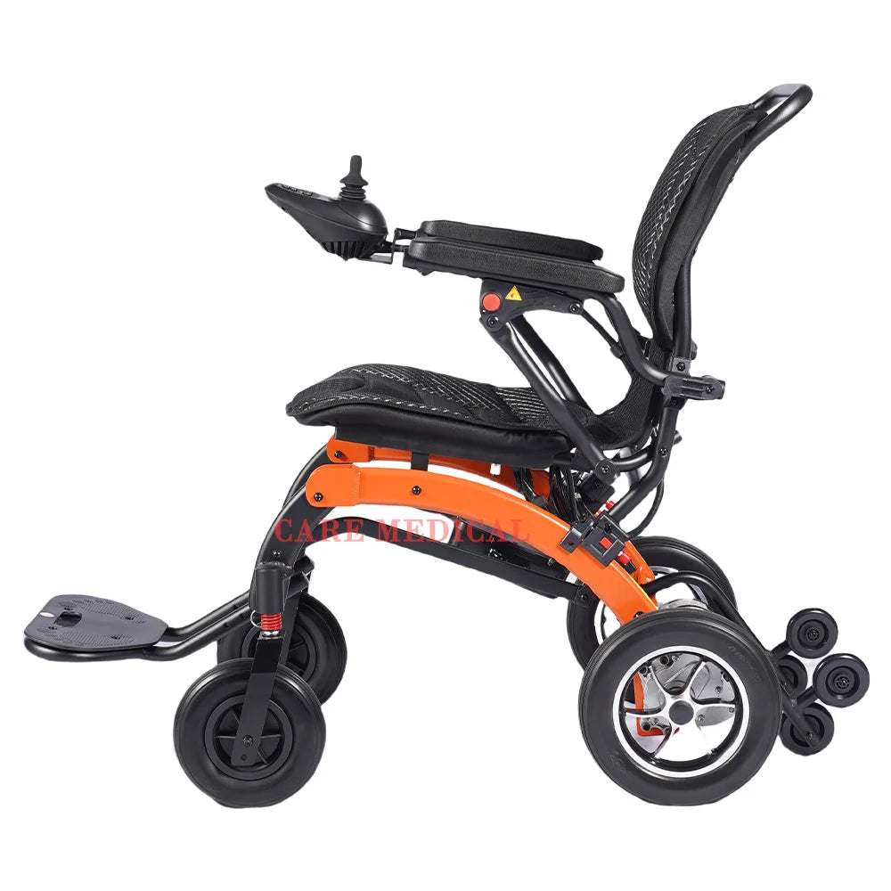 Foldable Aluminum Alloy Electric Wheelchair Long Battery Lightweight Smart for Elderly and Disabled