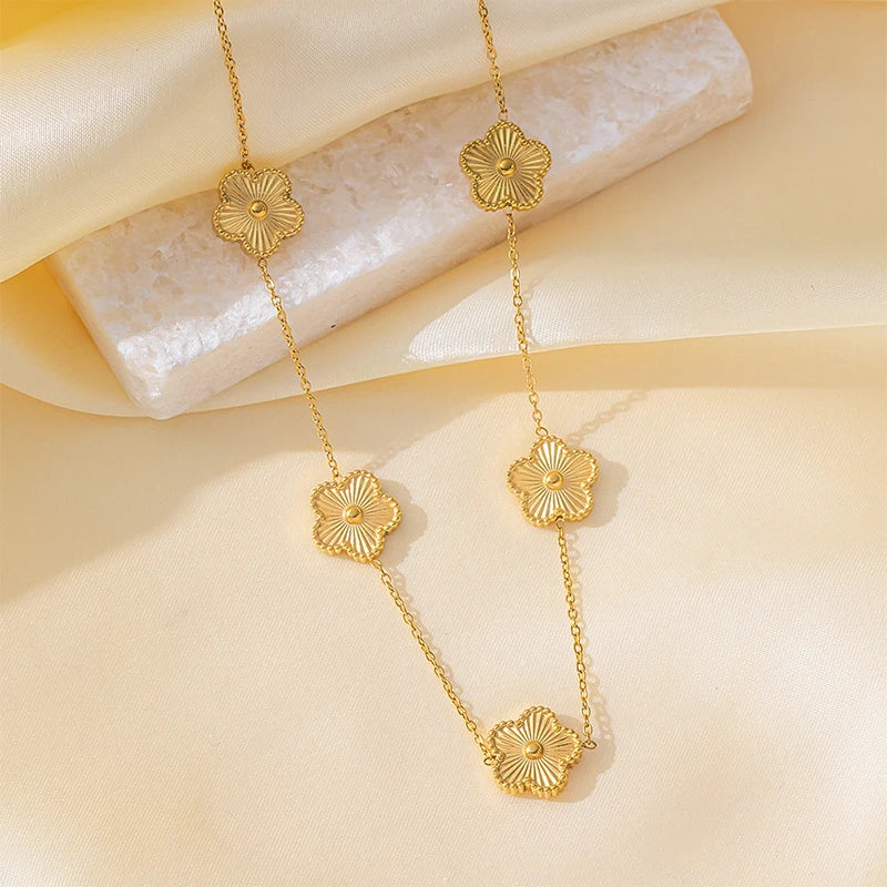 18K Gold Plated Double Sided Chain Necklace for Women