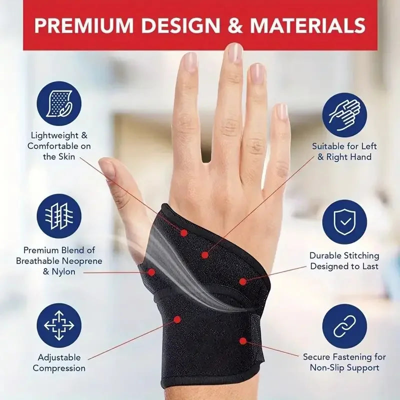 Adjustable Wrist Support Brace – Carpal Tunnel & Fitness Wrap for Men & Women