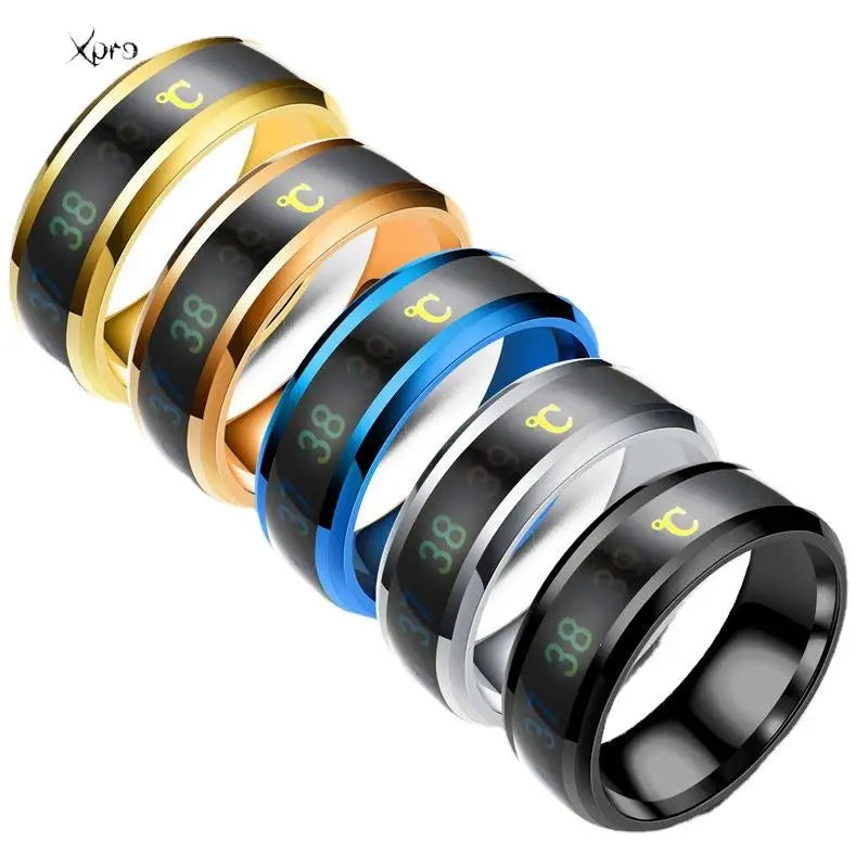 Smart Couples Mood Ring – Temperature Color Change, Stainless Steel, Classic Style