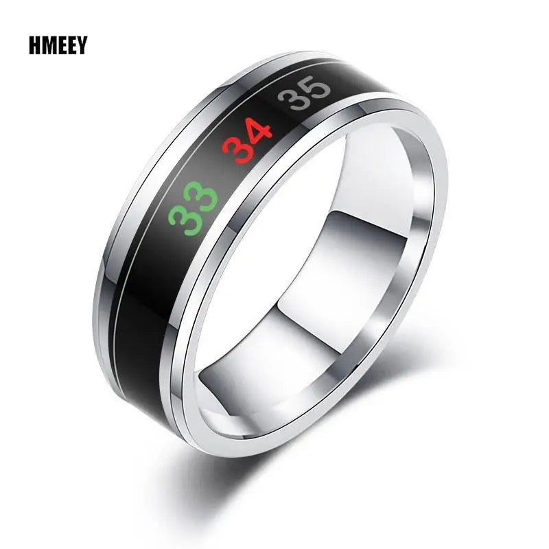 HMEEY Smart Couples Ring – Body Temperature Color Change, Waterproof Stainless Steel