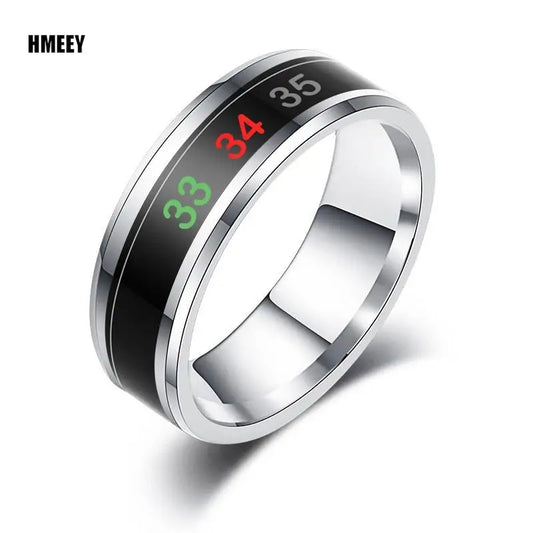 HMEEY Smart Couples Ring – Body Temperature Color Change, Waterproof Stainless Steel