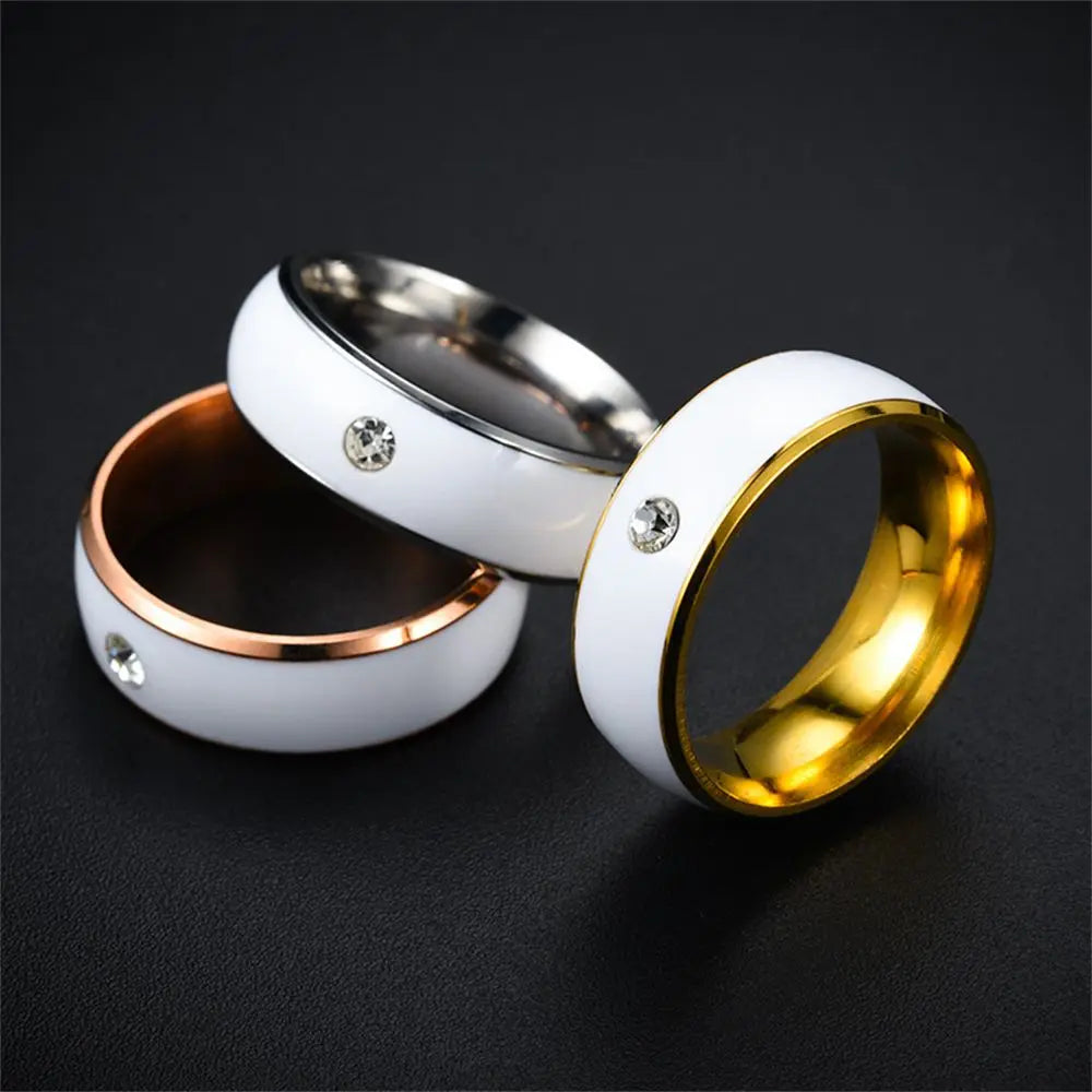 NFC Smart Ring for Women – Rhinestone Fashion Ring, Waterproof, Android Compatible
