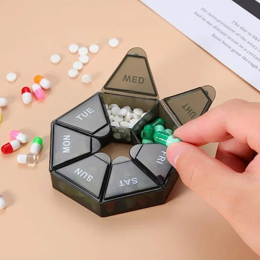 7-Day Pill Organizer Box – Weekly Tablet Holder for Travel & Daily Use