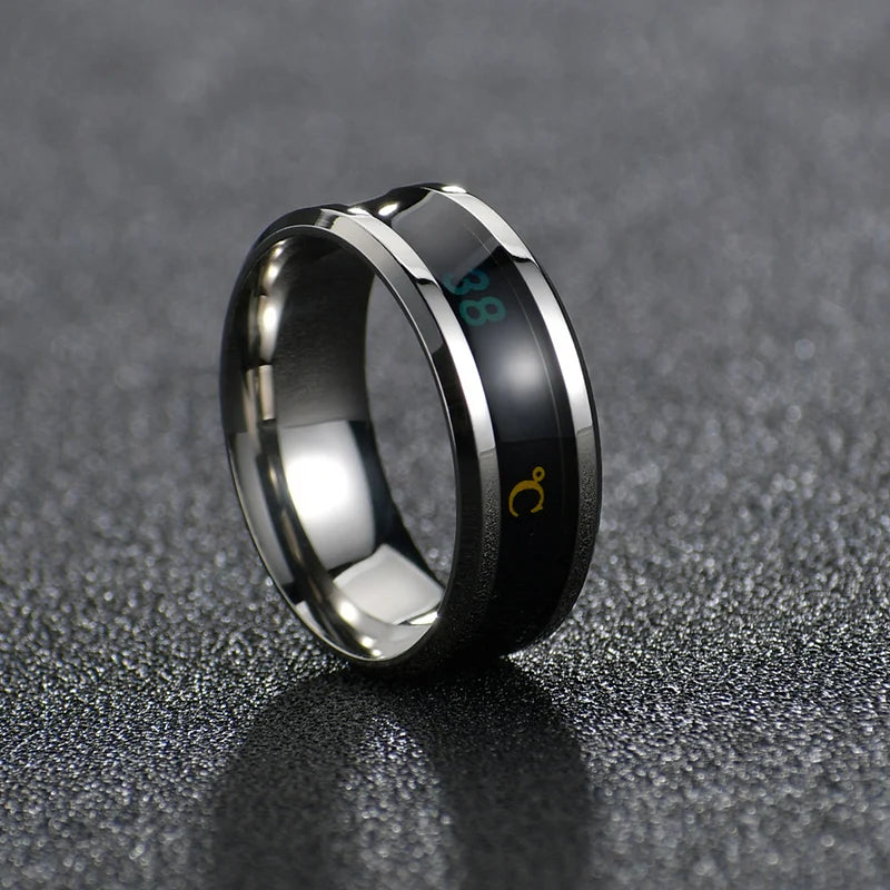 Smart Couples Ring – Body Temperature Color Change, Stainless Steel, Waterproof