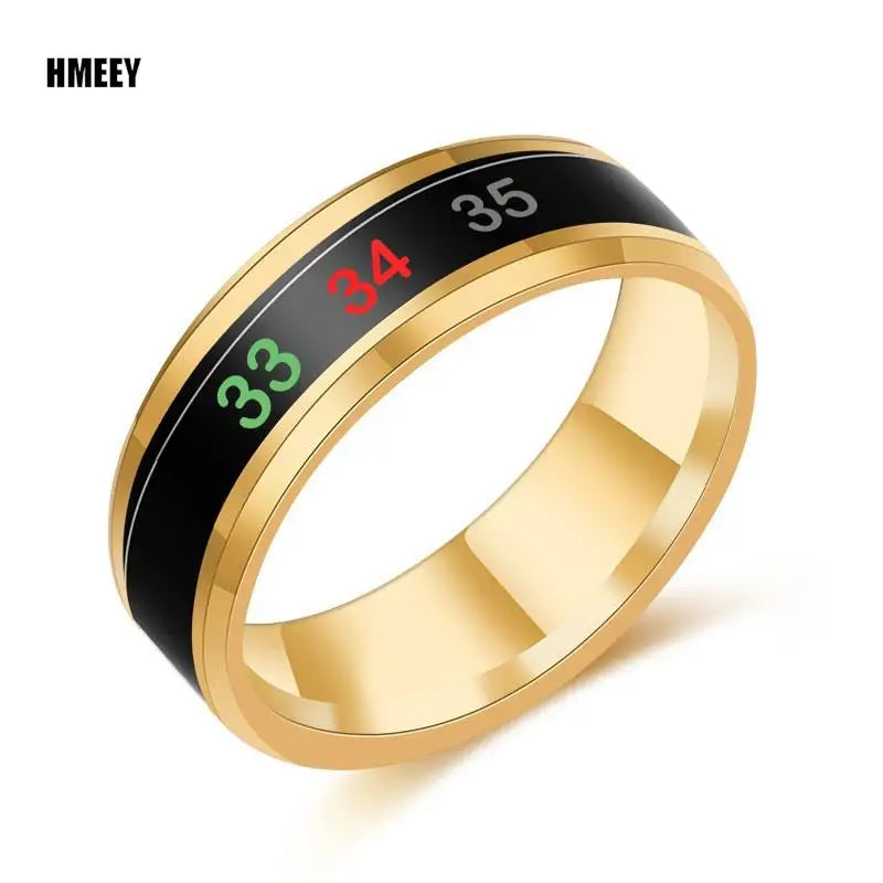 HMEEY Smart Couples Ring – Body Temperature Color Change, Waterproof Stainless Steel