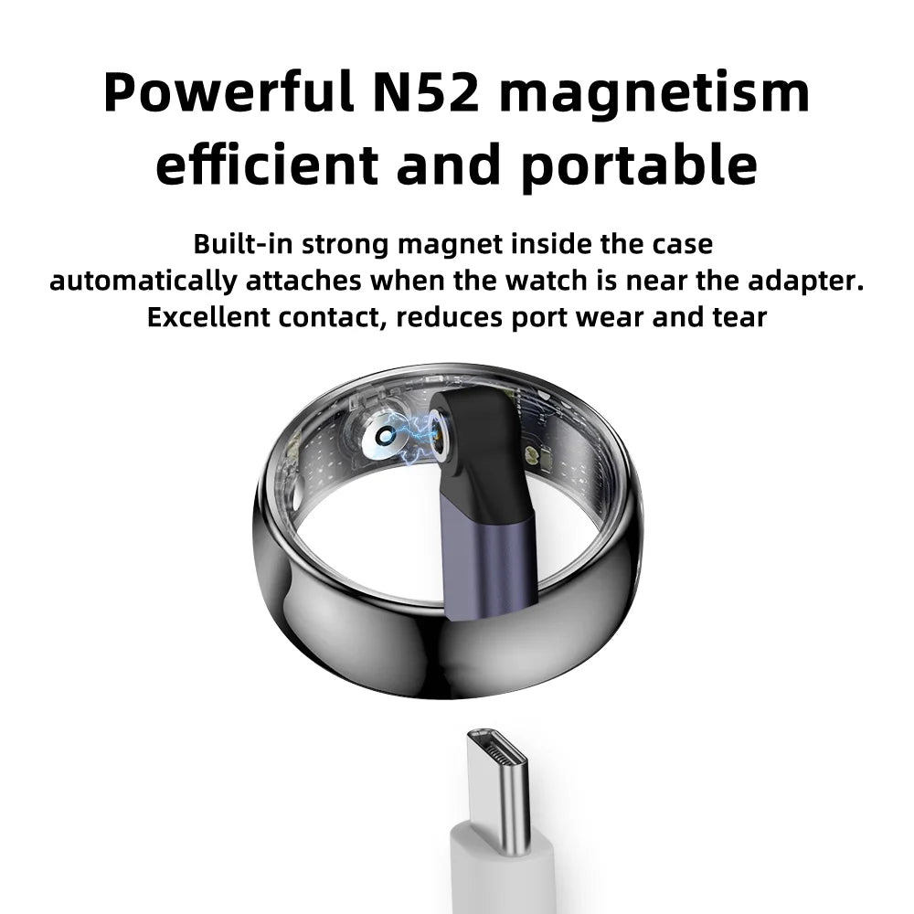 Magnetic Type-C Smart Ring Charging Adapter – USB-C Flat Round Connector