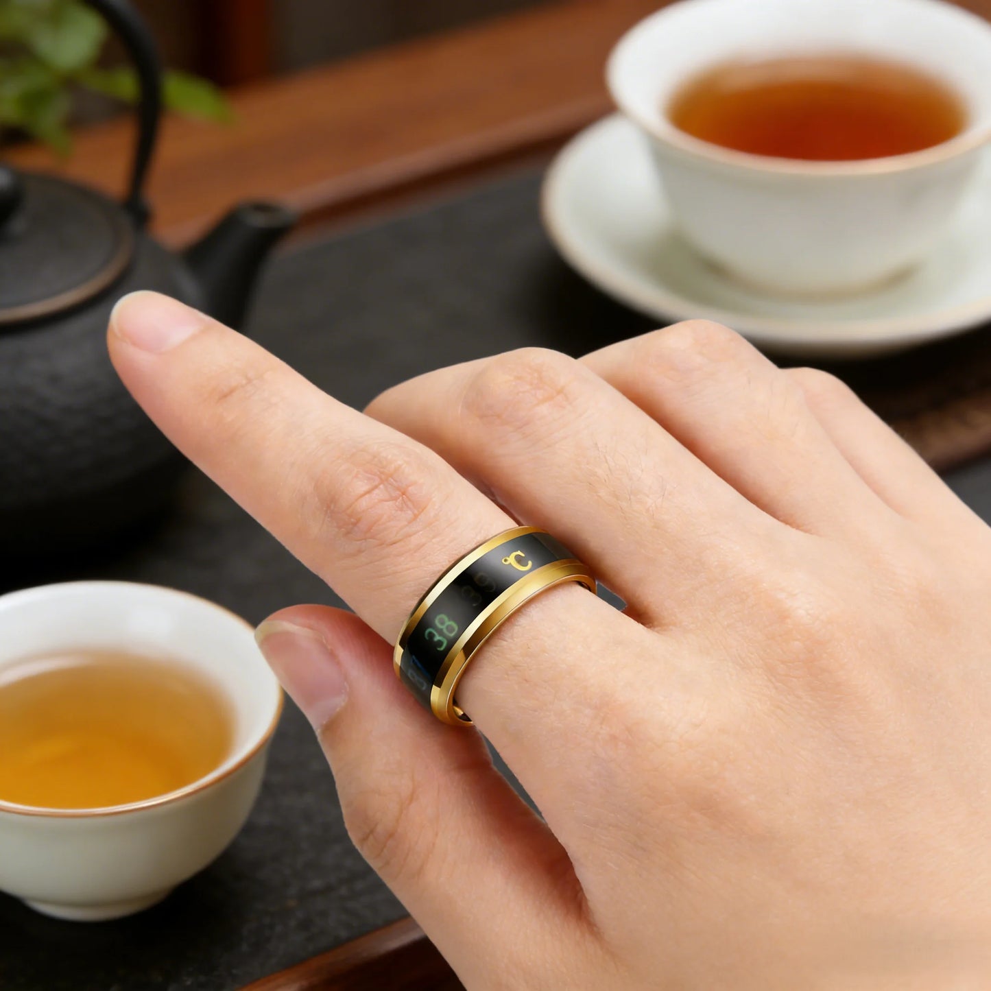 Smart Couples Mood Ring – Temperature Sensitive Stainless Steel, Waterproof Jewelry