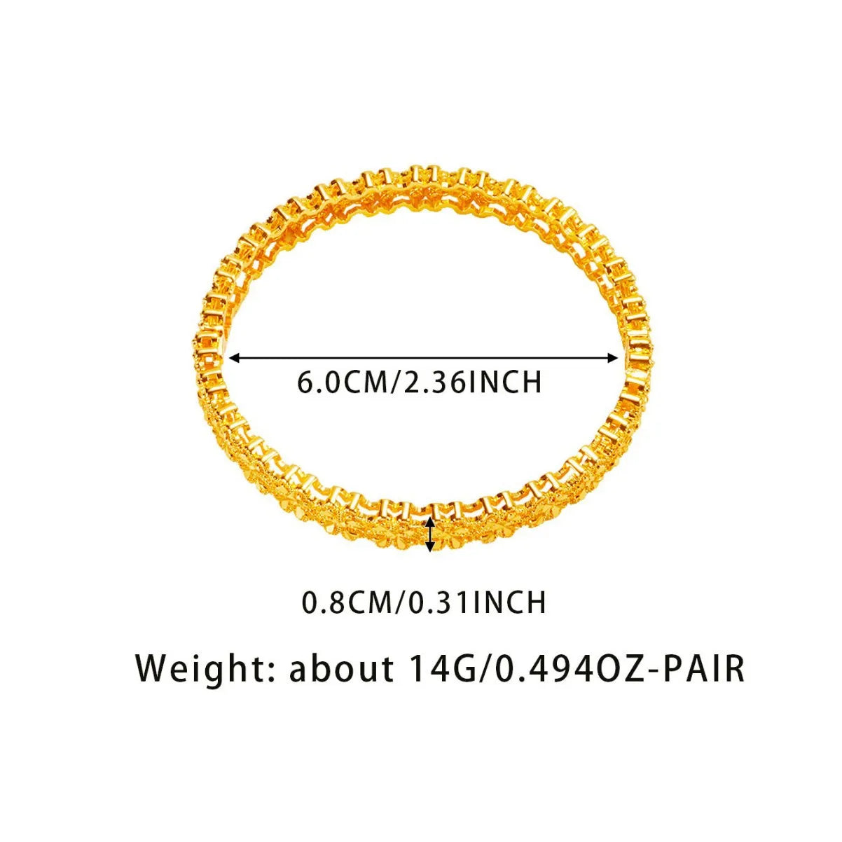 24K Gold Plated Cuff Bangle for Women – Ethiopian Arabic Dubai Style