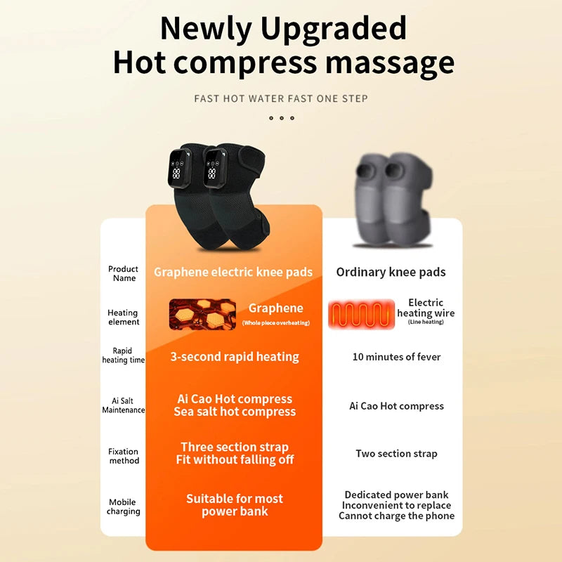 3 In 1 Knee Massager Electric Leg Joint Heating Vibration Massage Elbow Brace Arthritis Relief Fatigue Knee Support