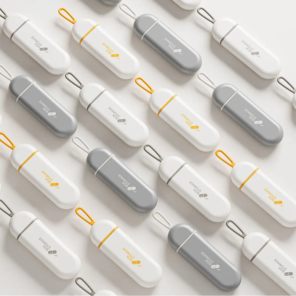 Portable Pill Organizer Case – Travel Medicine Box with Multiple Compartments