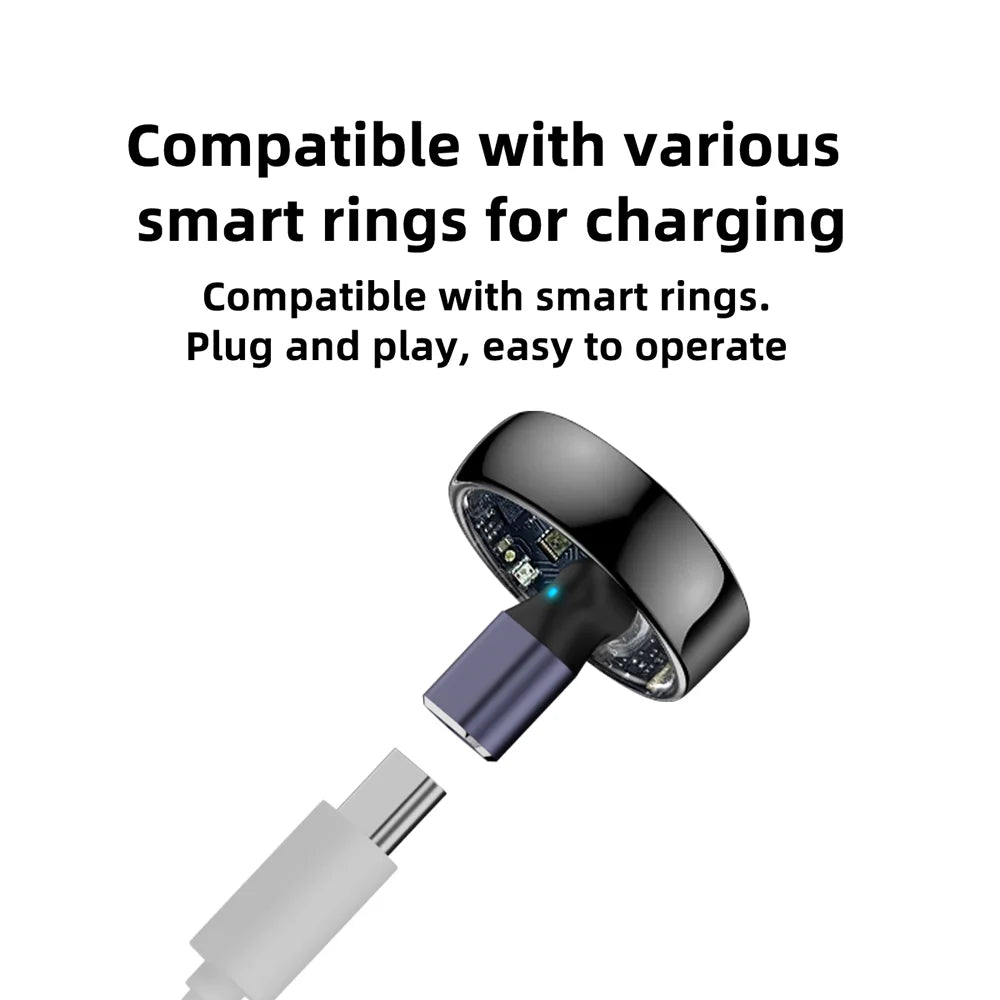 Magnetic Type-C Smart Ring Charging Adapter – USB-C Flat Round Connector