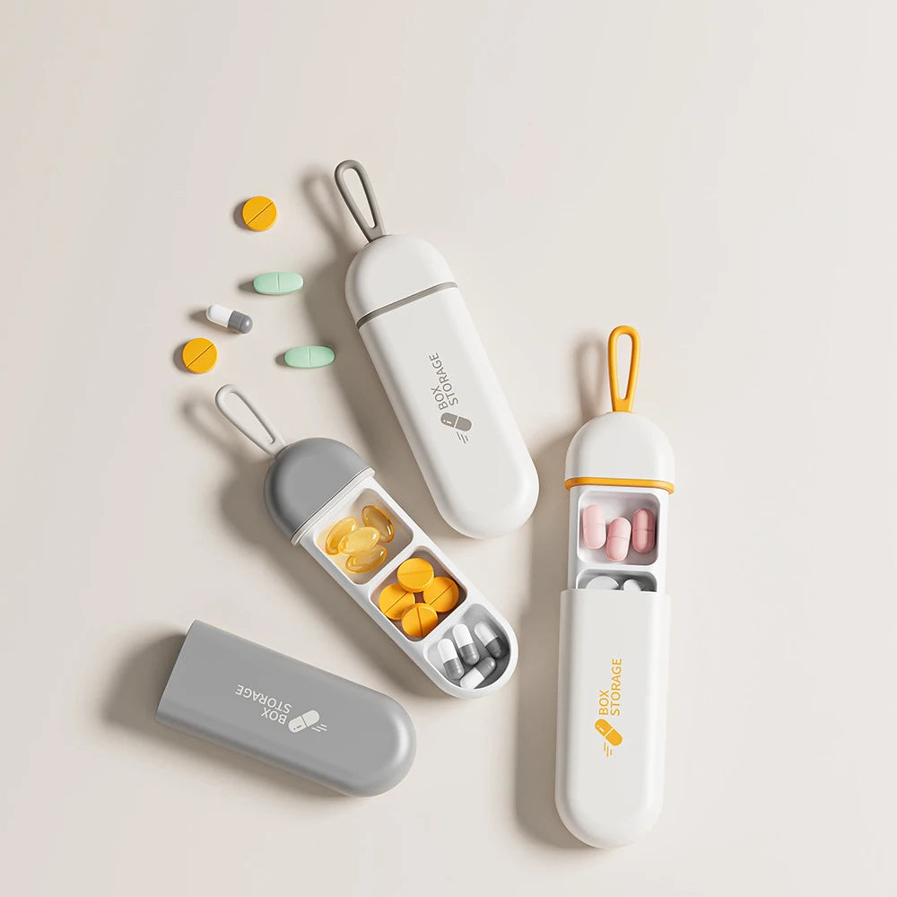 Portable Pill Organizer Case – Travel Medicine Box with Multiple Compartments