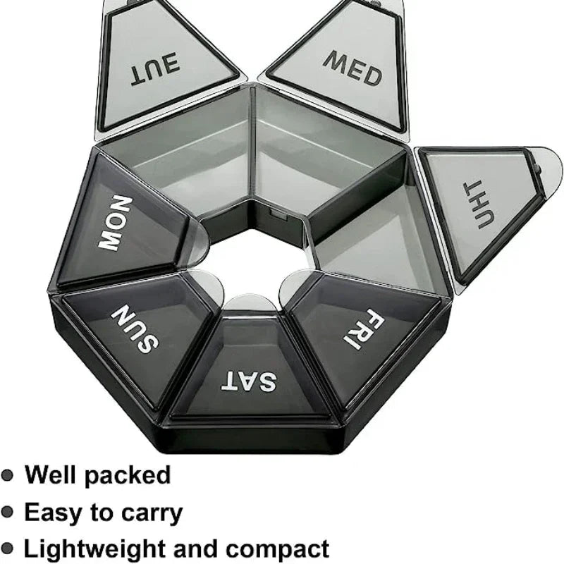 7-Day Pill Organizer Box – Weekly Tablet Holder for Travel & Daily Use