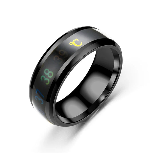 Smart Temperature Ring for Couples – Mood Color Change, Stainless Steel, Waterproof